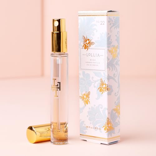 LOLLIA Wish Travel Eau de Parfum, .28 fl. oz. – Sugared Pastille – Beautifully Captivating, Travel Size Perfume, Women’s Perfume, Eau de Parfum Spray for Women, Women’s Fragrance