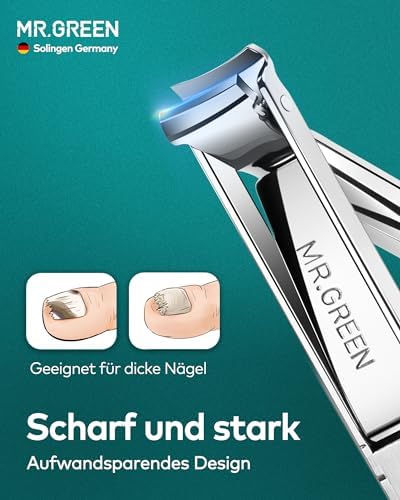 Portable Nail Clippers,Medical Grade Stainless Steel Foldable Nail Cutter with Leather Case, Ultra Slim Travel Design Mr-1099sl