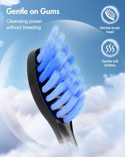 7MAGIC Model D26 Electric Toothbrush Heads, Replacement Toothbrush Heads for Deep Cleaning, Durable and Effective, 2 Pack Toothbrush Replacement Brush Heads, Black