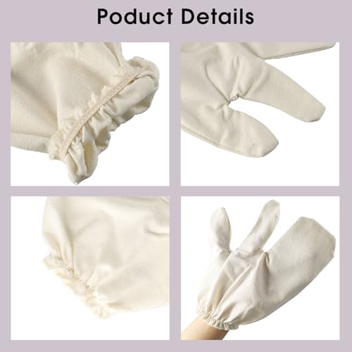 2 Pcs Raw Silk Massage Gloves, Exfoliating Bath Scrubbing Massage Shower Gloves for Women