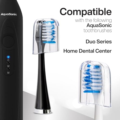 AquaSonic Duo Series Replacement Brush Heads | for Normal & Sensitive Teeth | Compatible with Duo Series & Home Dental Center Toothbrush Handles | NOT Compatible with Duo Series Pro
