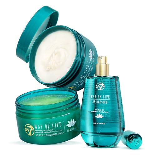 W7 Way of Life Body Care Set | Exfoliating Scrub, Hydrating Body Oil & Nourishing Body Butter | Luxury Skincare for Glowing Skin | Full Size, Long Lasting Products to Use at Home