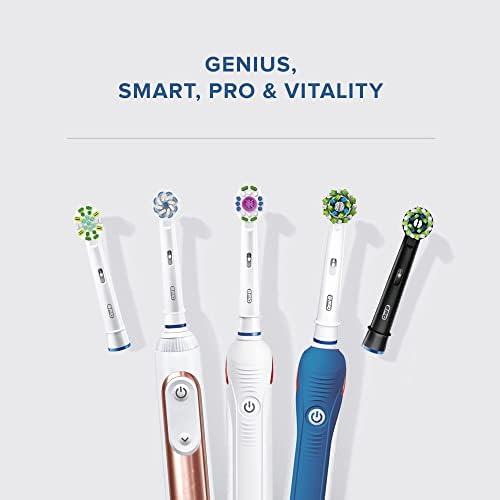 Oral-B 3D White Electric Toothbrush Head with CleanMaximiser Technology, Angled Bristles for Deeper Plaque Removal, Pack of 4, White