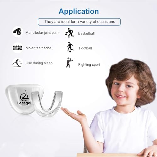 4 Pack Kids Mouth Guard for Grinding Teeth & Clenching, Eliminates TMJ, Stops Bruxism, Athletic Night & Sport Guard (Kid Size)