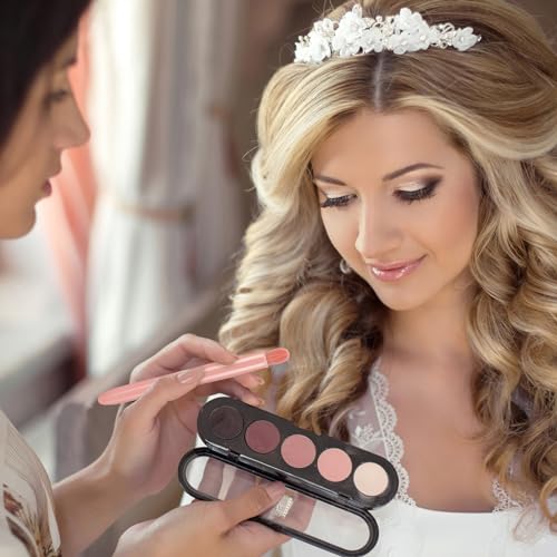 12 Set Travel Makeup Brush Set Bulk with Mirror Mini Travel Makeup Brushes Thank You Cards and Organza Bag Bridesmaid Gift for Bachelorette Party Gift Wedding(Pink)