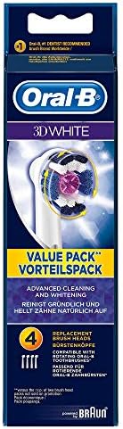 Oral-B 3D White Toothbrush Heads Pack of 4 Replacement Refills for Electric Rechargeable Toothbrush