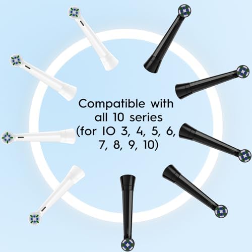 Toothbrush Heads Compatible with Oral B iO Replacement Heads, Soft Bristles& 16° Angled Design,Fit for iO Models,8 Count for Family Sharing