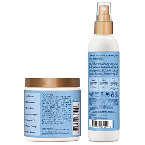 SheaMoisture Manuka Honey & Yogurt Hydrate + Repair Bundle – Protein Power Treatment & Multi-Action Leave-In Conditioner, 8 Oz Ea (2 Piece Set)