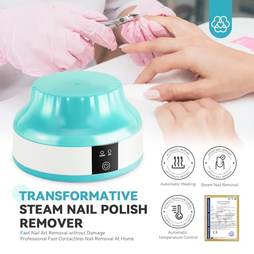 SAVILAND Pro Steam Nail Polish Remover: Nail Soaking Bowl Automatic Heating Gel & Acrylic Removal System for Salon & Home Use