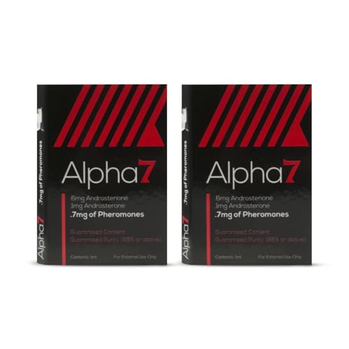 Alpha 7 Unscented - Pheromone Cologne for Men with Pure Pheromones - High Concentration Blend to Attract Women - Top Selling Perfume Oil Designed to Complement Your Scent (2x (1 ml))