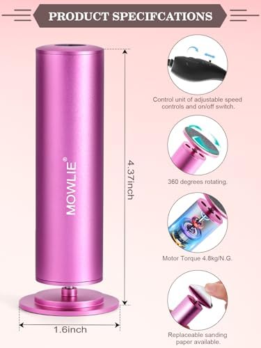 Electric Foot Callus Remover for Feet - Heavy Duty Pedicure Tool w/ 60 Grinding Discs | FSA/HSA Eligible Dead Skin Remover (Pink)