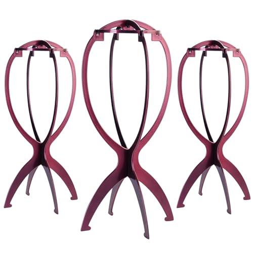 Dreamlover Wig Stand, Plum, 3 Packs