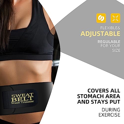 kissleaf Waist Trainer for Women Lower Belly Fat Sweat Band for Stomach Weight Loss get into shape Waist Trainer for Women Working Out Sweat Belts for Weight Loss (Unisex) -Black-M
