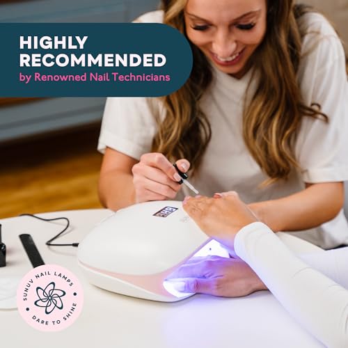 SUNUV LED UV Nail Light, 48W UV Lamp for Gel Nails Polish with 4 Timer Settings, LCD Display Removable Base, SUN4S Pink