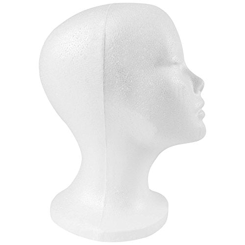 SHANY Styrofoam Model Heads ,Hat Wig Foam Mannequin Female Wig Head Stand ,Mannequin Head for wigs , Wig Holder - Round Base , 11 Inches Female Mannequin Head -1 Piece