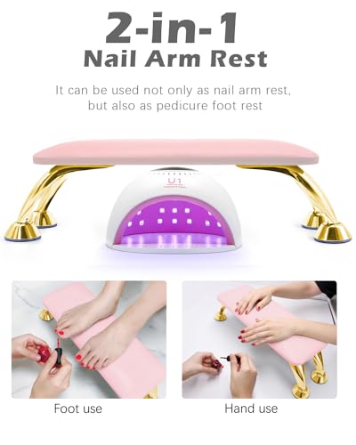 Arm Rest for Nails, Largest Nail Arm Rest Hand Rest for Nails Tech, Non-slip Manicure Hand Rest Pillow, Made of Real Microfiber Leather