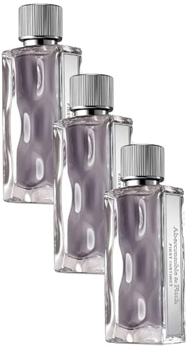 Abercrombie & Fitch First Instinct | Eau de Toilette | Men's Fragrance | Fresh, Clean, Pleasant Scent with Notes of Gin & Tonic, Kiwano Melon, Szechuan Pepper, and Sueded Musk | 3.4 oz (Pack of 3)