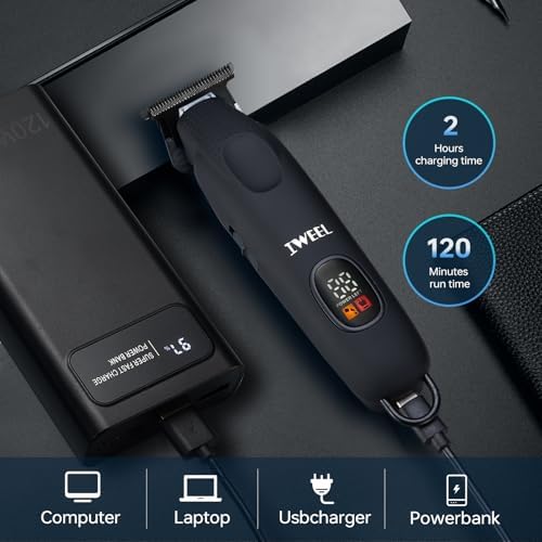 Beard Trimmer for Men Professional Hair Trimmer for Men Hair Clippers Eletric Razor Shavers Zero Gapped T Blade Edgers Liners Cordless Rechargeable Mustache Grooming Kit for Body