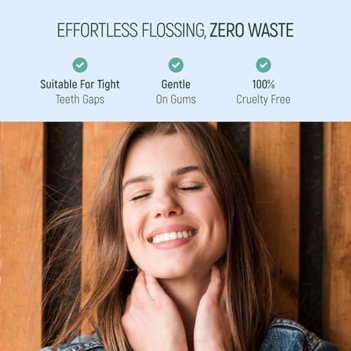 Natural Dental Floss Picks - Eco Friendly Cruelty Free & Vegan Tooth Flossers Pick Set with BPA Free Handle & Zero Waste Packaging - 200 Pack (Mint Flavored)