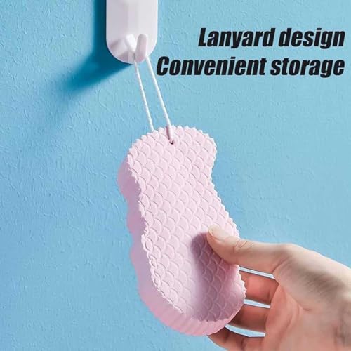 Bemarosa Sponge, Korean Skin Scrubber, Soft Exfoliating Bath Sponge, 2 or 4 Count, White, Pink, Gray, Blue, PVA, Polyvinyl Alcohol, Exfoliating