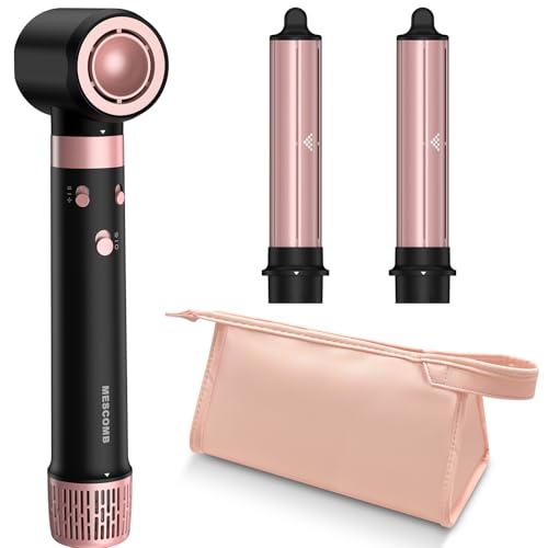 3 in 1 Air Styler with High-Speed Hair Dryer Brush & Air Wrap Curler for Curling, Negative Ions Frizz-Free Styling Drying, No Heat Damage, Fit for All Hair Types Hot Hair Styler with Travel Case