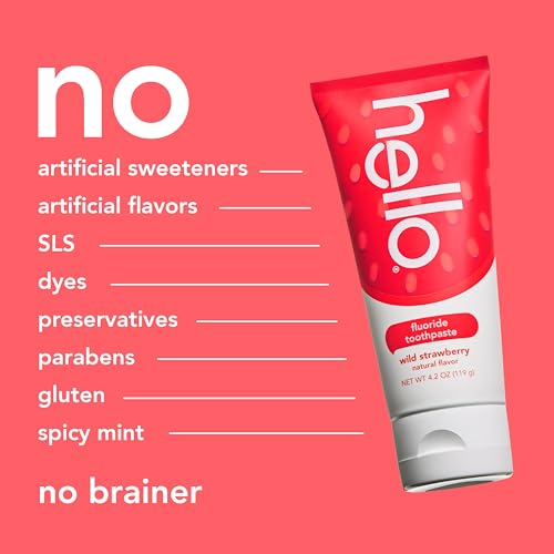 hello Wild Strawberry Kids Toothpaste with Fluoride, Strawberry Toothpaste for Kids, Safe for Ages 2 and Up, Helps Prevent Cavities, Strengthen Enamel, and Polishes Teeth, ADA Approved, 3 Pack, 4.2 Oz