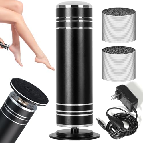 krofaue Upgrade 1000RPM Electric Foot File - Adjustable Speed Foot Sander with 60pcs Replacement Sandpaper Disk, Electric Callus Remover Professional Pedicure Tool for Women Dead Cracked Hard Skin