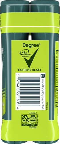 Degree Men Original Protection Antiperspirant Deodorant 48-Hour Sweat & Odor Protection Extreme Blast Antiperspirant For Men 2.7 oz, Twin Pack (Pack of 2)