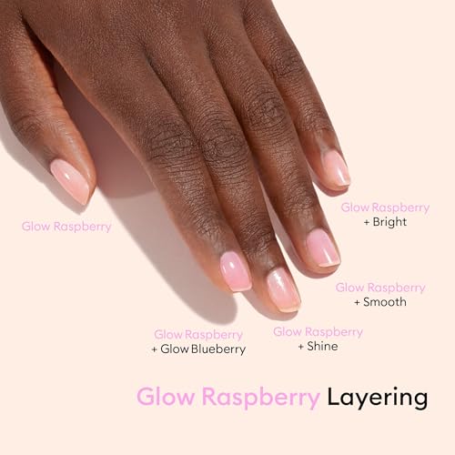 Manucurist Rainbow Active™ Full Range 5-Pack - Nail Care & Polish Set - No Lamp - 5 Treatment Nail Polish : Glow Raspberry, Glow Blueberry, Shine, Smooth, Bright - Beauty Gifts for Women