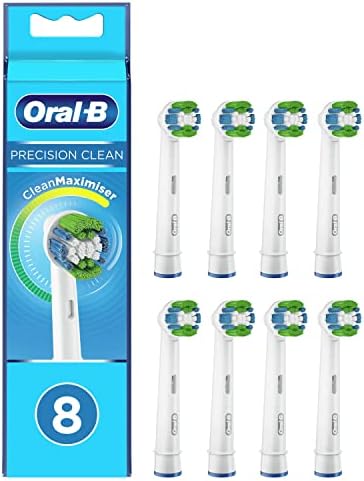 Oral-B Precision Clean Replacement Brush Heads, CleanMaximiser Bristles, Pack of 8