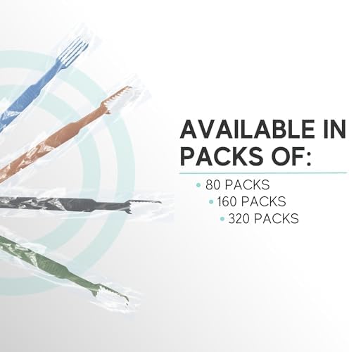 40 Prepasted Disposable Toothbrushes Individually Wrapped - Single Use Pre Pasted Disposable Toothbrushes with Toothpaste Built In - Waterless Toothbrush for Travel, Airbnb Guests, Hotel, & Camping