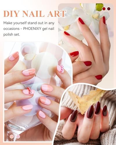 phoenixy 61 PCS Gel Nail Polish Kit with U V Light, 40 Colors Gel Nail Polish Set Manicure Starter Nail Kit Base Top Coat Gifts for Women