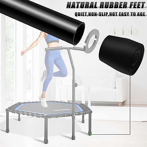Newan 48'' Fitness Trampoline with Adjustable Handle Bar, Silent Trampoline Bungee Rebounder Jumping Cardio Trainer Workout for Adults - Max Limit 330 lbs