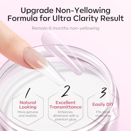 Modelones Acrylic Nail Kit - Clear/White/Pink Acrylic Powder and Liquid Set with Brush, Dehydrator and Primer, Starter Kit for Nail Extension Beginners