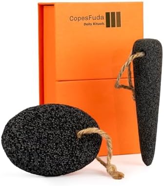 Natural Volcanic Pumice Stone for Feet & Hands. Foot Scrubber for Dead Skin Remover & Deep Cleansing, Cone Shape Stone for Hard-to-Reach Areas Corn Removal, 2 Pcs, Ready-to-Gift Design