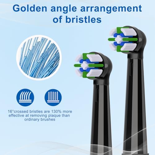 Toothbrush Heads Compatible with Oral B iO Replacement Heads, Soft Bristles& 16° Angled Design,Fit for iO Models,8 Count for Family Sharing