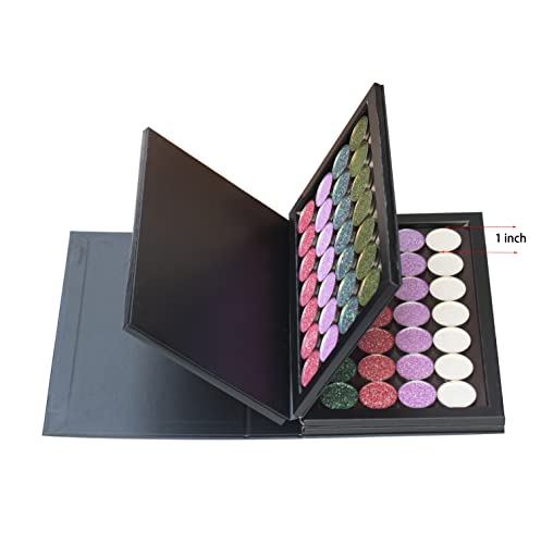 Strong 4 layers Empty magnetic palette book palette+1pcs Makeup Depotting Spatula+50pcs Round Metal Stickers+50pcs Square Metal Stickers