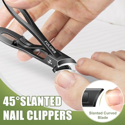 Toenail Clippers for Men Thick Nails,Slanted Curved Ingrown Nail Clippers for Seniors Heavy Duty Toe Nail Clippers with Wide Jaw Opening Fingernail Clippers Nail Cutter with Long Handle for Women