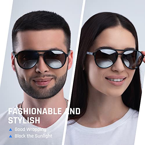 TOREGE Aviator Sunglasses Polarized Sunglasses for Men Women Sports Glasses Fishing Boating Beach Golf Driving TR75(Camouflage Green&Black&Coppery Lens C5)