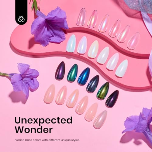 Beetles 6 Colors Chrome Nail Powder Aurora Pearl Kit with Base Top Coat Color Gel Polish-Iridescent Glazed Donut Chrome Nail Powder Metallic Mirror Effect Mermaid Glitter Kit for Nail Art Design