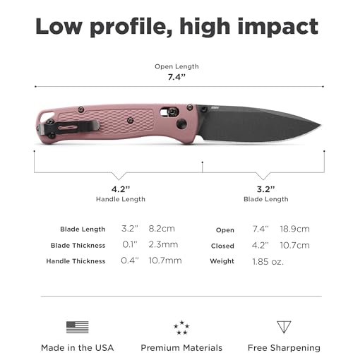 Benchmade - Bugout 535 EDC Knife with Crater Blue Grivory Handle (535FE-05)