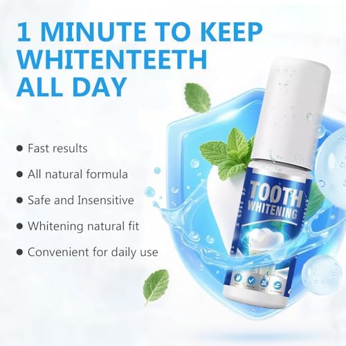 Tooth Paint, Instant Teeth Whitening Paint Kit, Simple & Quick White Paint for Teeth, Safe, Gentle & Long-Lasting, Regain a Bright Smile at Home