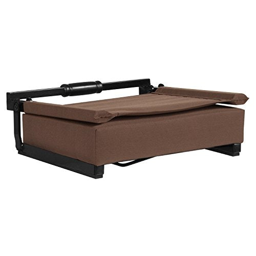 Flash Furniture Grandstand Portable Stadium Seat for Bleachers or Benches, Folding Padded Stadium Chair with Carrying Handle, 500 lb. Weight Capacity, Brown