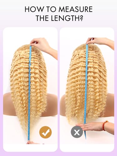 613 13x6 Lace Front Wig Human Hair 30 Inch Blonde Wig Human Hair 613 Deep Wave HD Lace Front Wigs 200% Density Pre Plucked With Baby Hair for Women