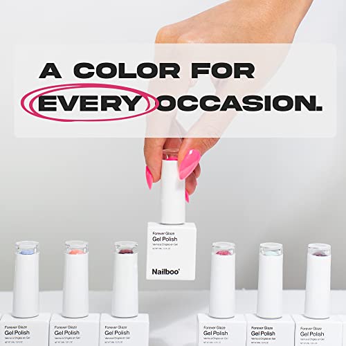 Nailboo Premier Forever Glaze Gel Nail Polish, Clear Top Coat LED Lamp Gel Polish, Self-Leveling DIY, Salon Quality Nail Color, Glossy Long-Wear, 0.3 oz