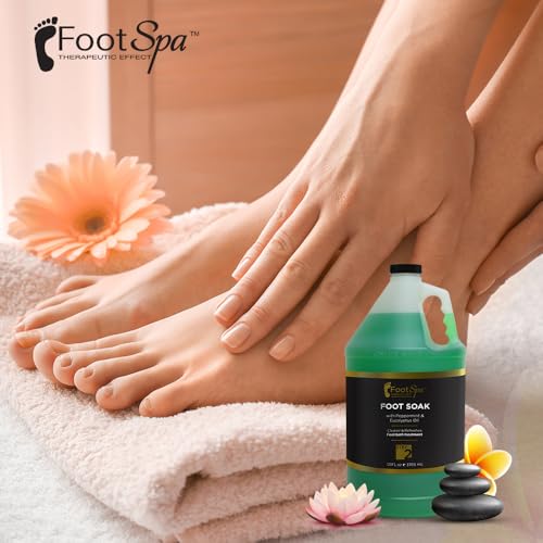 FOOT SPA - Foot Soak - Cleanses, Softens, and Refreshes - Made With Eucalyptus & Peppermint Oil - 128 Oz Gallon - Bulk, Refill Gallon