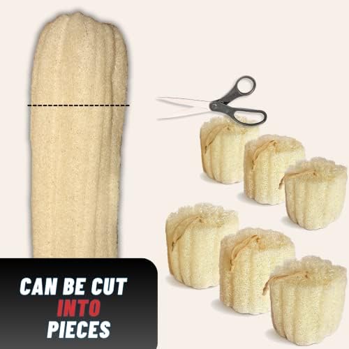 Super Jumbo 26" - 30" Whole Egyptian Loofah 100% Natural Organic Loofah Exfoliating Scrubber for Shower, Natural Loofah Sponge Body Scrubber, for Men and Women