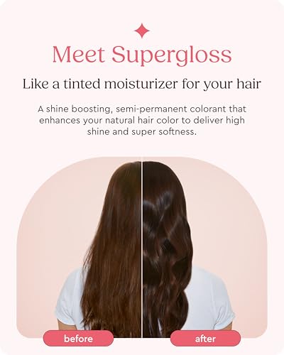Glaze Supergloss Color Conditioning Gloss With Dispensing Pump – Hydrating Semi-Permanent Color Hair Gloss & Shine Boost – For Dark Brown Hair – 6.4 Fl Oz - Chocolate Gleam