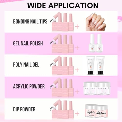 Makartt Gel Polish Top Coat & Base Coat Set with Acid Free Nail Primer and Prep Dehydrator(8ml)