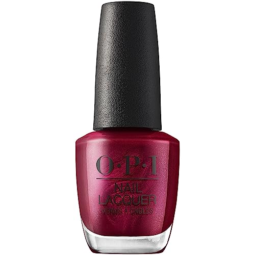 OPI Nail Lacquer Nail Polish | Opaque Bright Red Shimmer Chip Resistant Nail Polish | Vegan, Fast Drying, Streak Free